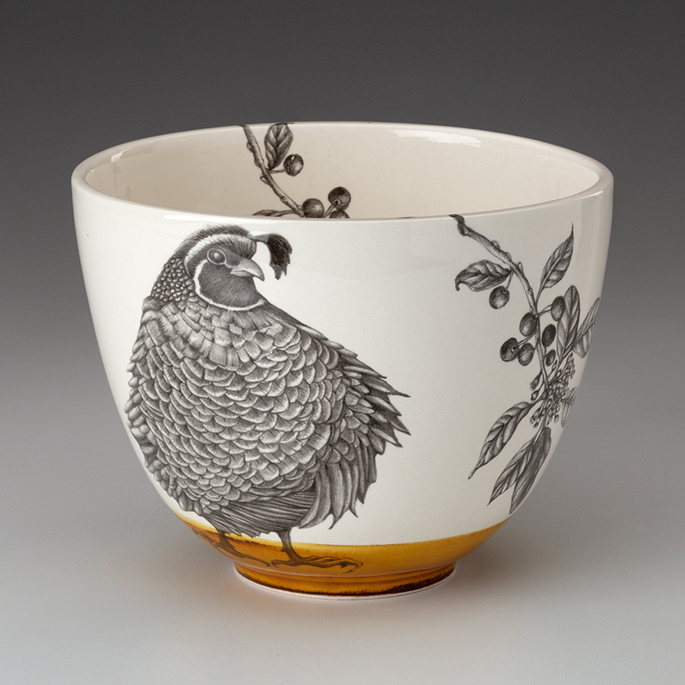 【レア美品】英国製　Quail Pottery★キジ★可愛いトーストラック Medium Bowl: Quail #3 - Laura Zindel Design