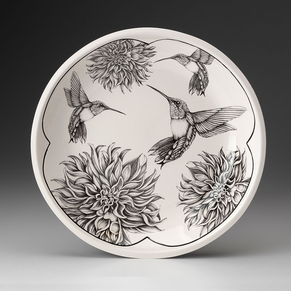 Small Round Platter: Hummingbird #4 - Laura Zindel Design