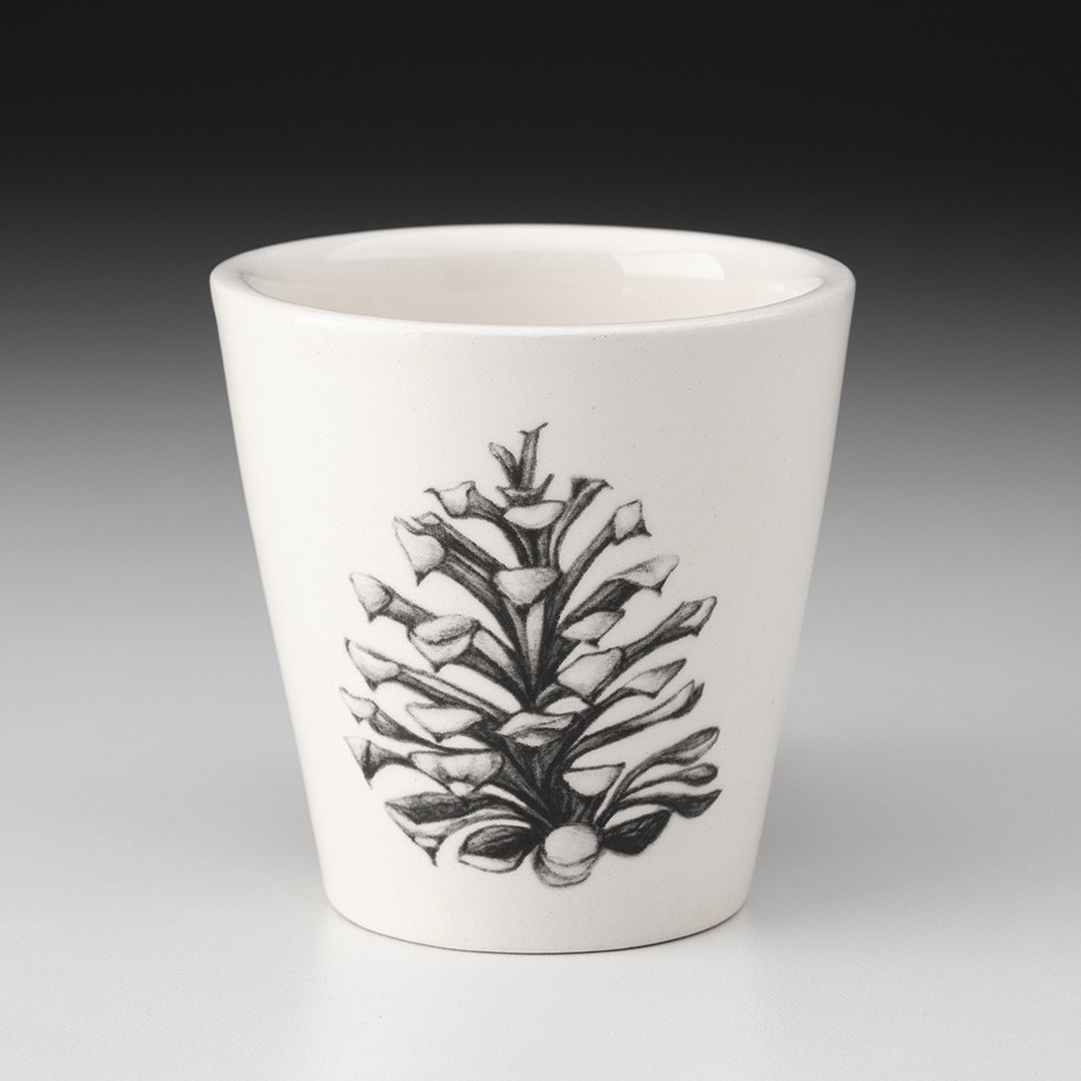 Pyne Cups Bistro Cup: Spruce Pine Cone - Laura Zindel Design