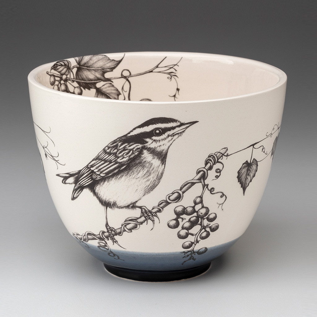 Medium Bowl: Nuthatch - Laura Zindel Design