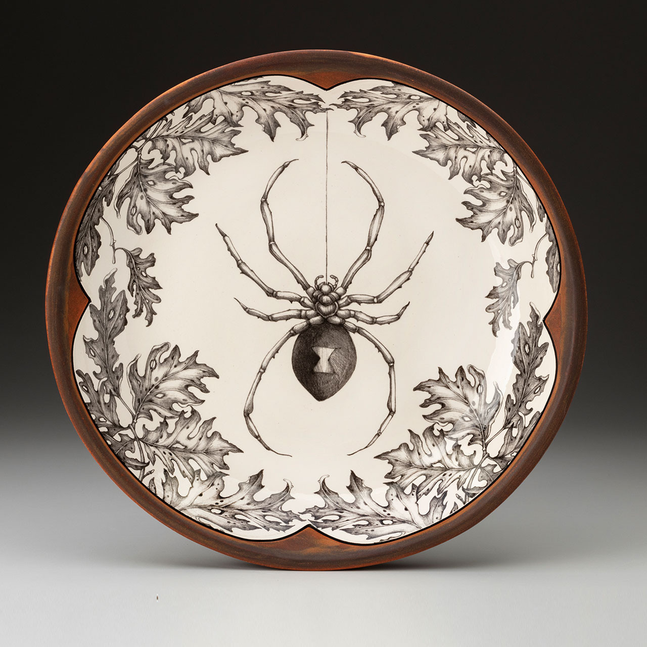 Small Round Platter: Black Widow Spider - Laura Zindel Design