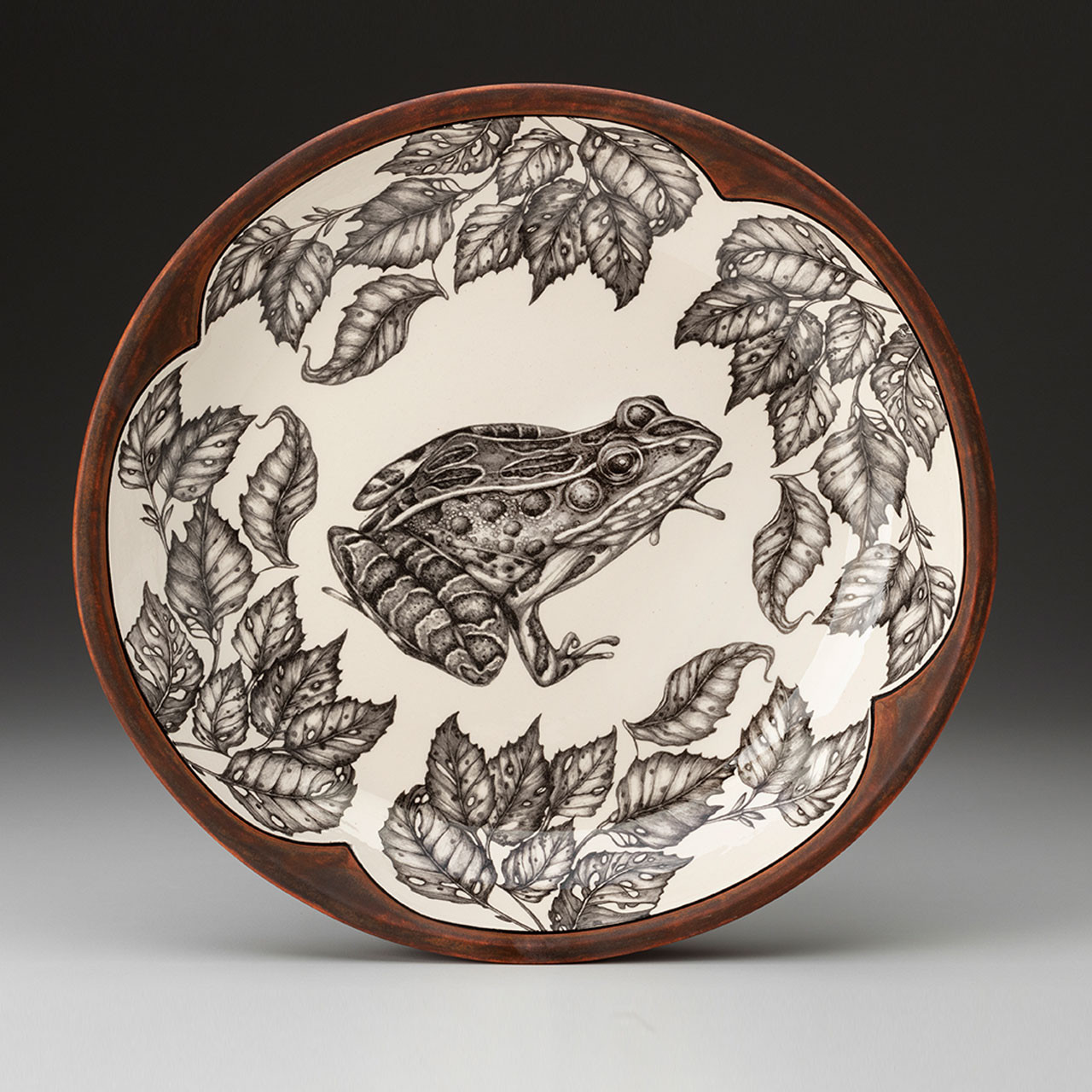 Small Round Platter: Leopard Frog - Laura Zindel Design