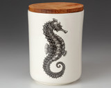 Medium Canister with Lid: Seahorse