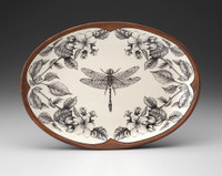 Oval Platter: Dragonfly with Apple Blossom