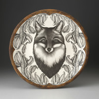 Large Round Platter: Fox Portrait