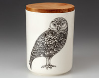 Medium Canister with Lid: Burrowing Owl