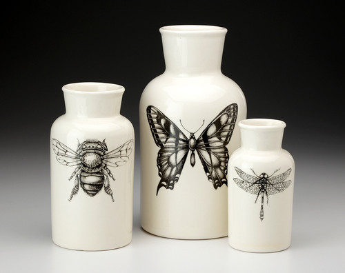 Set of 3 Jars: Butterfly, Bee and Dragonfly