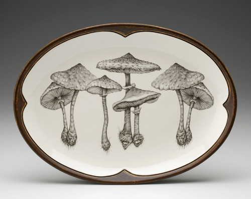 Oval Platter: Parasol Mushroom