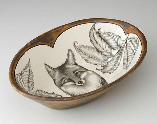 Large Serving Dish: Fox Portrait