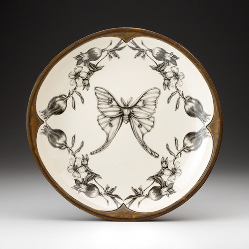 Small Round Platter: Luna Moth