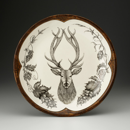 Small Round Platter: Red Stag - Laura Zindel Design