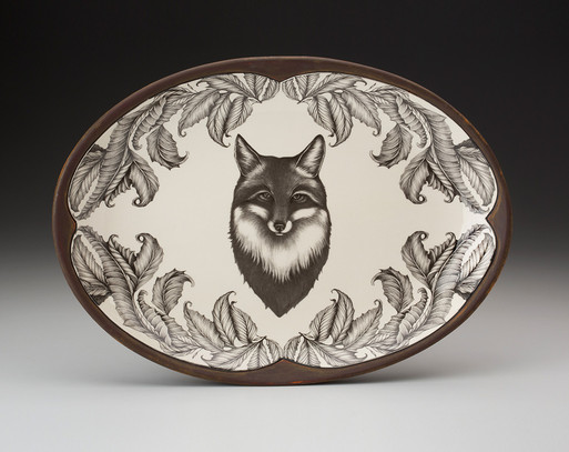 ジアン ラファエル プレート、ボウル Oval Platter: Fox Portrait - Laura Zindel Design