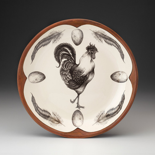Small Round Platter: Rooster - Laura Zindel Design