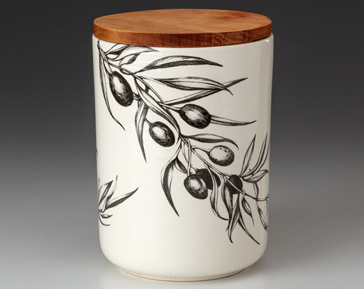 Medium Canister with Lid: Olive - Laura Zindel Design