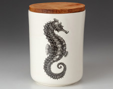Medium Canister with Lid: Seahorse