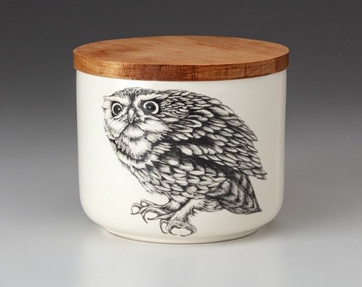Mini Canister with Lid: Screech Owl #2 - Laura Zindel Design