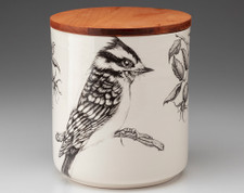 Large Canister with Lid: Woodpecker