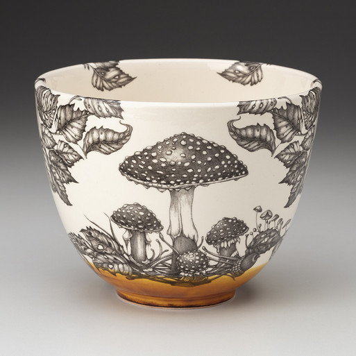 Medium Bowl: Woodland Mushrooms - Laura Zindel Design