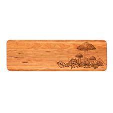 Cherry Rectangular Serving Board: Woodland Mushrooms