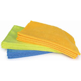 Buffalo 65003  12" x 16" Microfiber Cleaning Cloths - 12 per Bag (4 each Blue, Green and Yellow) Image 1