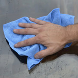 Buffalo 65100  12" x 16" Blue Economy Microfiber Cleaning Cloths - 12 per Bag Image 1
