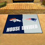 Fanmats 21257  Denver Broncos vs Pittsburgh Steelers 33.75" x 42.5" House Divided Mat Area Rug Image 1