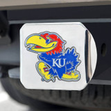 Fanmats 22689  KU - Kansas Jayhawks Chrome Hitch Cover with Metal 3D Emblem Image 1
