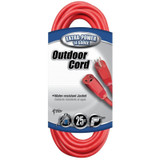 Southwire 02407  25' Vinyl Jacketed 14/3 SJTW Outdoor Extension Cord - Red Image 1