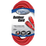 Southwire 02408  50' Vinyl Jacketed 14/3 SJTW Outdoor Extension Cord - Red Image 1