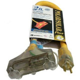 Southwire 03482  2' Polar/Solar Jacketed 12/3 SEOW Tri-Source Three-Way Power Block Outdoor Extension Cord with Lighted End Image 1