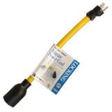 Southwire 09020  9" Male Standard U-Ground Plug to Female Twist-To-Lock Receptacle 12/3 STW Adapter Image 1