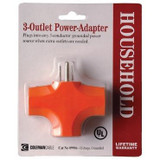 Southwire 09906  3 Outlet Adapter Solid Molded PVC Orange Image 1