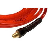 Coilhose Pneumatics PFE41004TR  1/4" x 100' Flexeel Polyurethane Reinforced Straight Air Hose with Strain Relief Fittings - Transparent Red Image 1