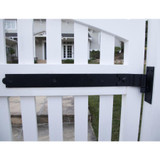 GatePro 5073003  12" Cranked Bands and Hooks on Plates Gate Hinges - Black Finish - 1 Pair Image 1