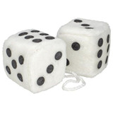 Bell Automotive 33603  Hanging Fuzzy Dice - White & Black for Rearview Car Mirror Image 1