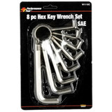 Performance Tool W1109C  8 Piece SAE Hex Key Wrench Ring Set (1/16" to 1/4") Image 1