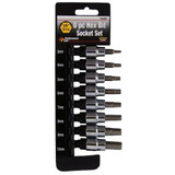 Performance Tool W38890  8 Piece Metric 3/8" Drive Hex Bit Socket Set (3mm to 10mm) Image 1