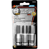 Performance Tool W86023  3 Piece Large Hex Bit Socket Set Image 1