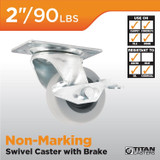 Titan Casters 4035255T  Caster 2" Dyna Tread Wheel with Brake Image 1