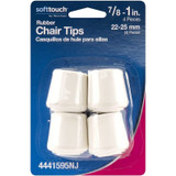 SoftTouch 4441595N  7/8" Rubber White Leg Tips Image 1