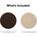 SoftTouch 4771595N  Brown and Beige Felt Pads 1" Value Pack - 72 Pack Image 1