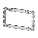 American Chrome 20010  Chain Style Chrome License Plate Frame Image 1