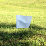 Swanson FWT21100  2" x 3" White Marking Flags on 21" Steel Wire Staffs - 100 per Bundle Image 1