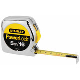 Stanley 33-158  5m/16' x 3/4" PowerLock Tape Measure - Metric / Standard Graduations Image 1 Stanley 33-158  5m/16' x 3/4" PowerLock Tape Measure - Metric / Standard Graduations Image 1