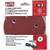 Porter Cable 735500805  5" Round 80 Grit (Hook & Loop, 5 Holes) Sanding Discs  5 Discs Per Package Image 1 Porter Cable 735500805  5" Round 80 Grit (Hook & Loop, 5 Holes) Sanding Discs  5 Discs Per Package Image 1