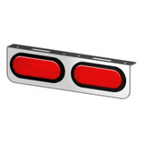 American Chrome 21433  Stainless Steel Light Bracket with Two Oval Red Lignts Image 1