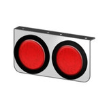 American Chrome 21453  Stainless Steel Light Bracket with Two Round Red Lignts Image 1