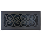 Sierra Grates VIC414-BLK  4" x 14" Victorian Cast Iron Black Floor Register with Air Filter Image 1