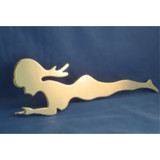 American Chrome 22550  9-1/2" Chrome Standing Lady Cutout Mud Flap Weight Facing Left Image 1