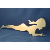 American Chrome 22552  9-1/2" Chrome Standing Lady Cutout Mud Flap Weight Facing Right Image 1